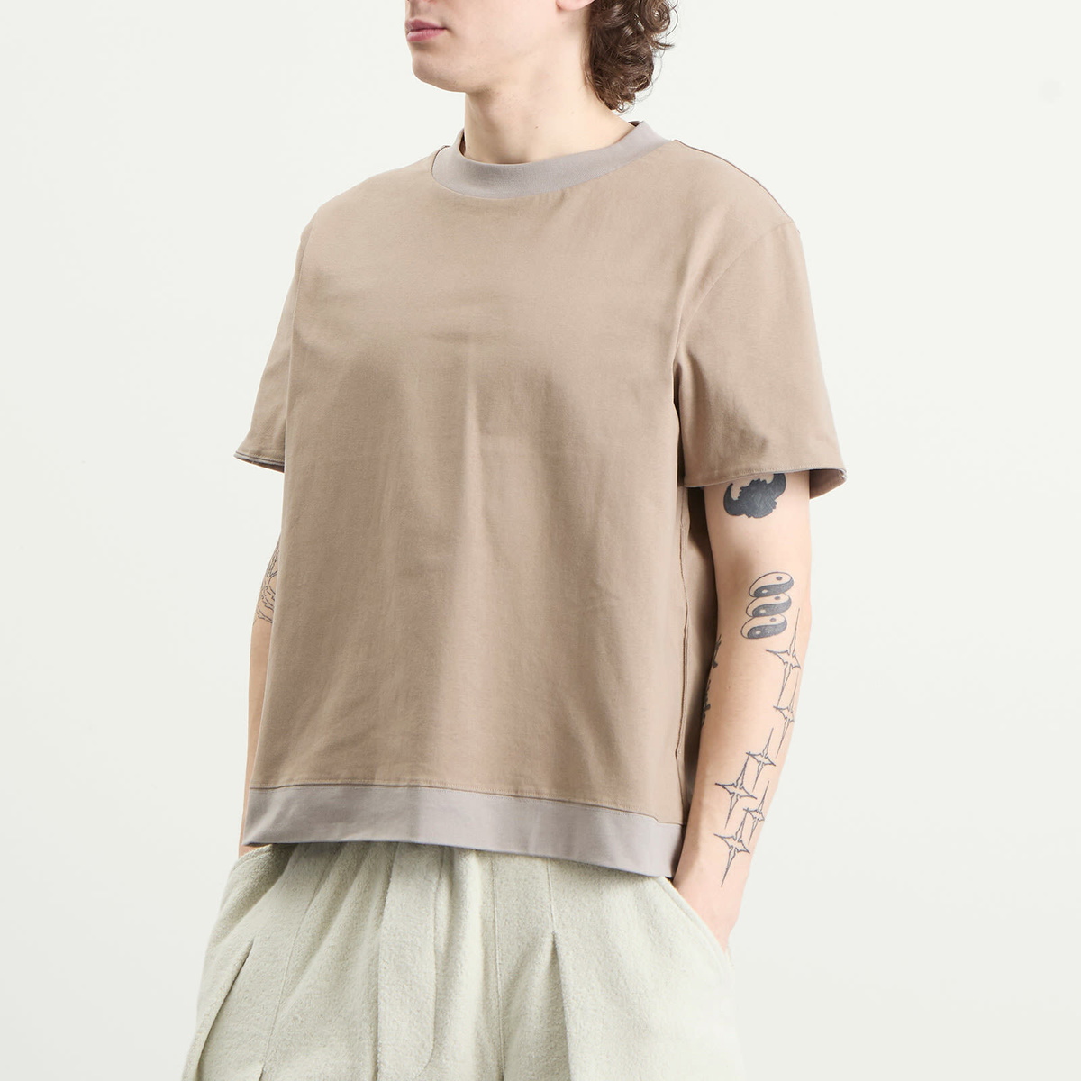 Gander Men's Reversible T-Shirt in Grey/Beige