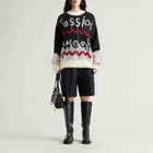 Navinder Nangla Fassion Weak Mohair Jumper in Black/White/Red