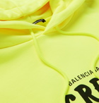 Balenciaga - Logo-Print Loopback Cotton-Jersey Hoodie - Yellow