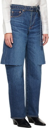 sacai Blue Belted Jeans
