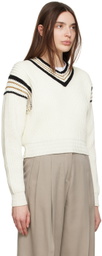 Golden Goose White V-Neck Sweater