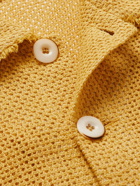 Séfr - Fringed Crochet-Knit Cotton-Blend Overshirt - Yellow