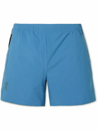 ON - Essential Straight-Leg Logo-Print Recycled-Shell Shorts - Blue