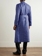 Charvet - Belted Printed Silk-Twill Robe - Purple