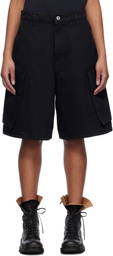 JW Anderson Black Cargo Denim Shorts