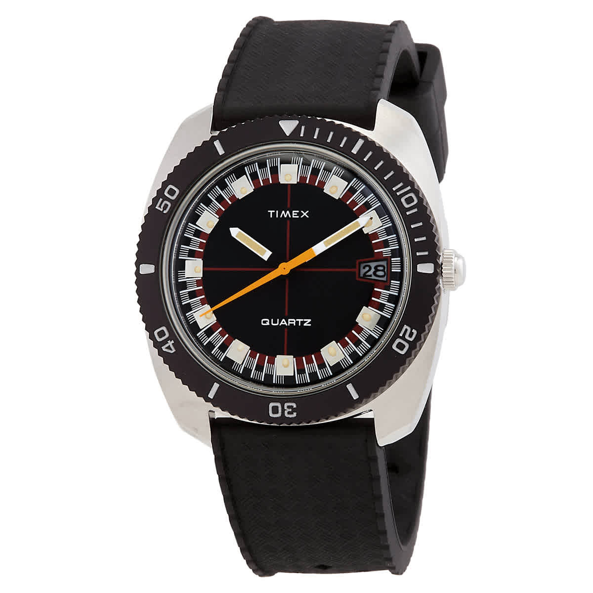Timex Q Reissue 1971 Quartz Black Dial Mens Watch TW2W22400 Timex