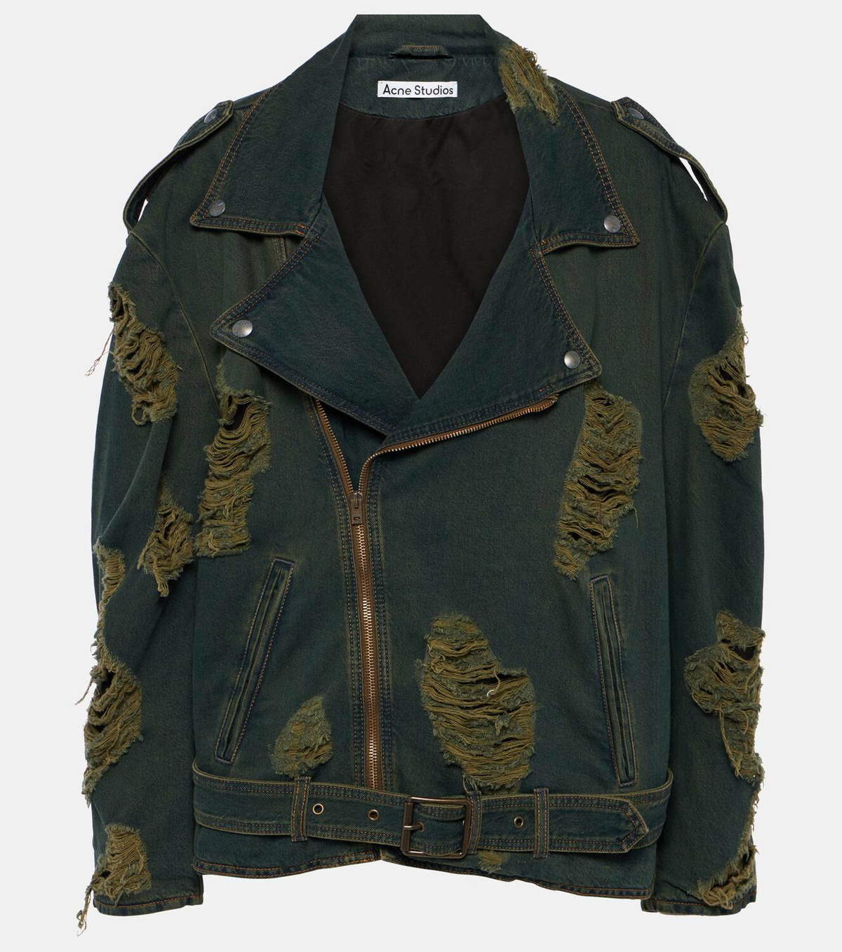 Acne Studios Distressed denim biker jacket Acne Studios
