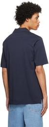 Dries Van Noten Navy Buttoned Polo