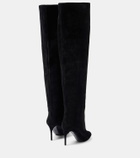 Alaïa Decollete Cuissardes suede knee-high boots