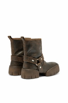 Diesel D-Tex-Biker boot in crackle leather - Boots Mens in Brown