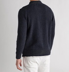 Inis Meáin - Donegal Merino Wool and Cashmere-Blend Zip-Up Cardigan - Blue