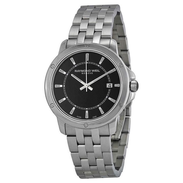 Photo: Raymond Weil Tango Black Dial Stainless Steel Mens Watch 5591-ST-20001