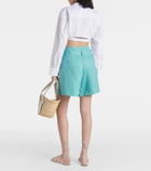 Adriana Degreas Orquidea high-rise linen shorts