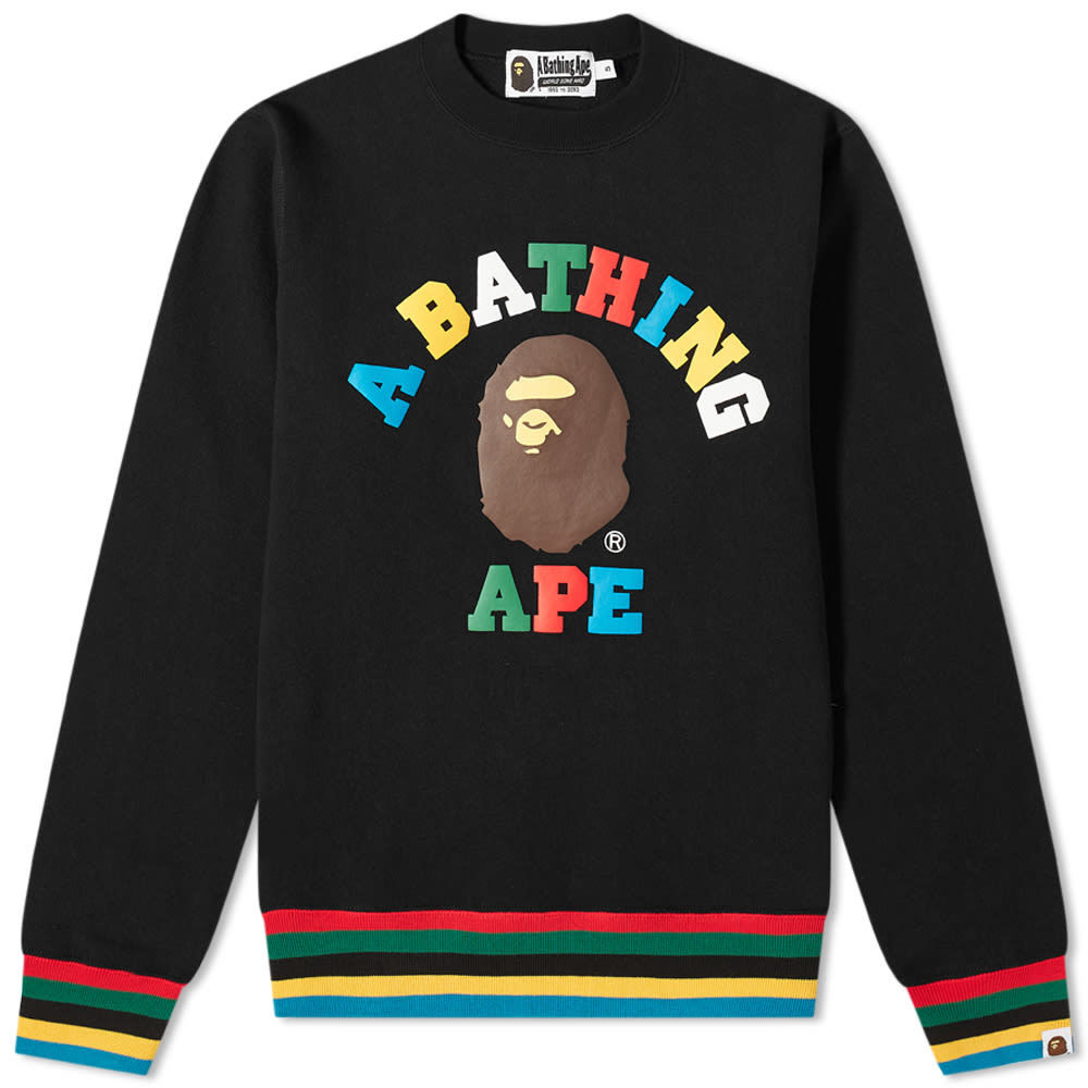 A Bathing Ape College Line Rib Crew Sweat