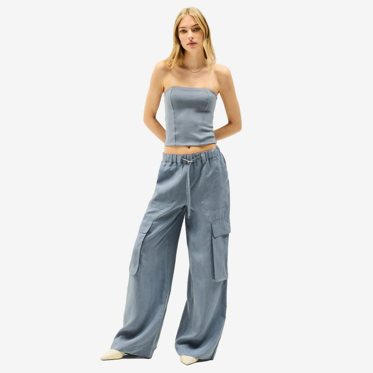 Represent Women's Elevate Cargo Trousers in Steel Blue