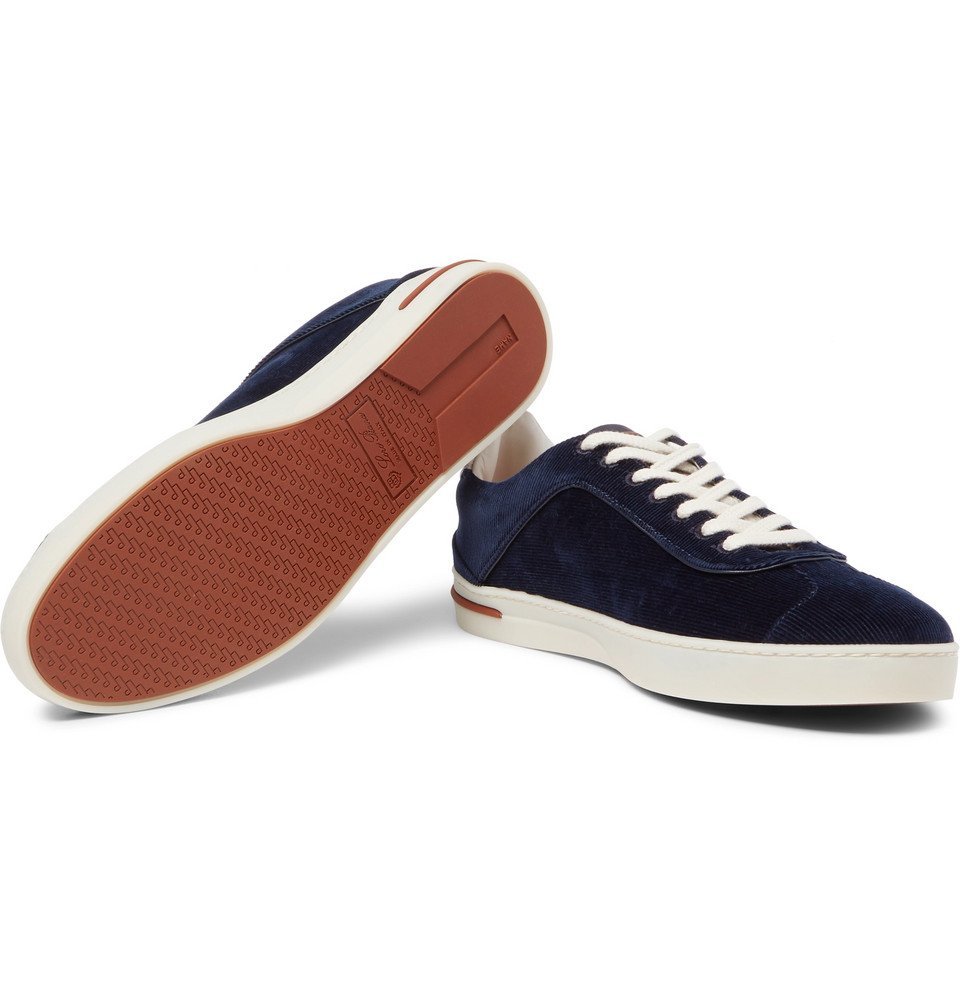Loro Piana - 70's Walk Corduroy Sneakers - Men - Navy