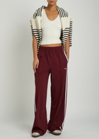 Tala Striped Straight-leg Jersey Sweatpants Dark Red