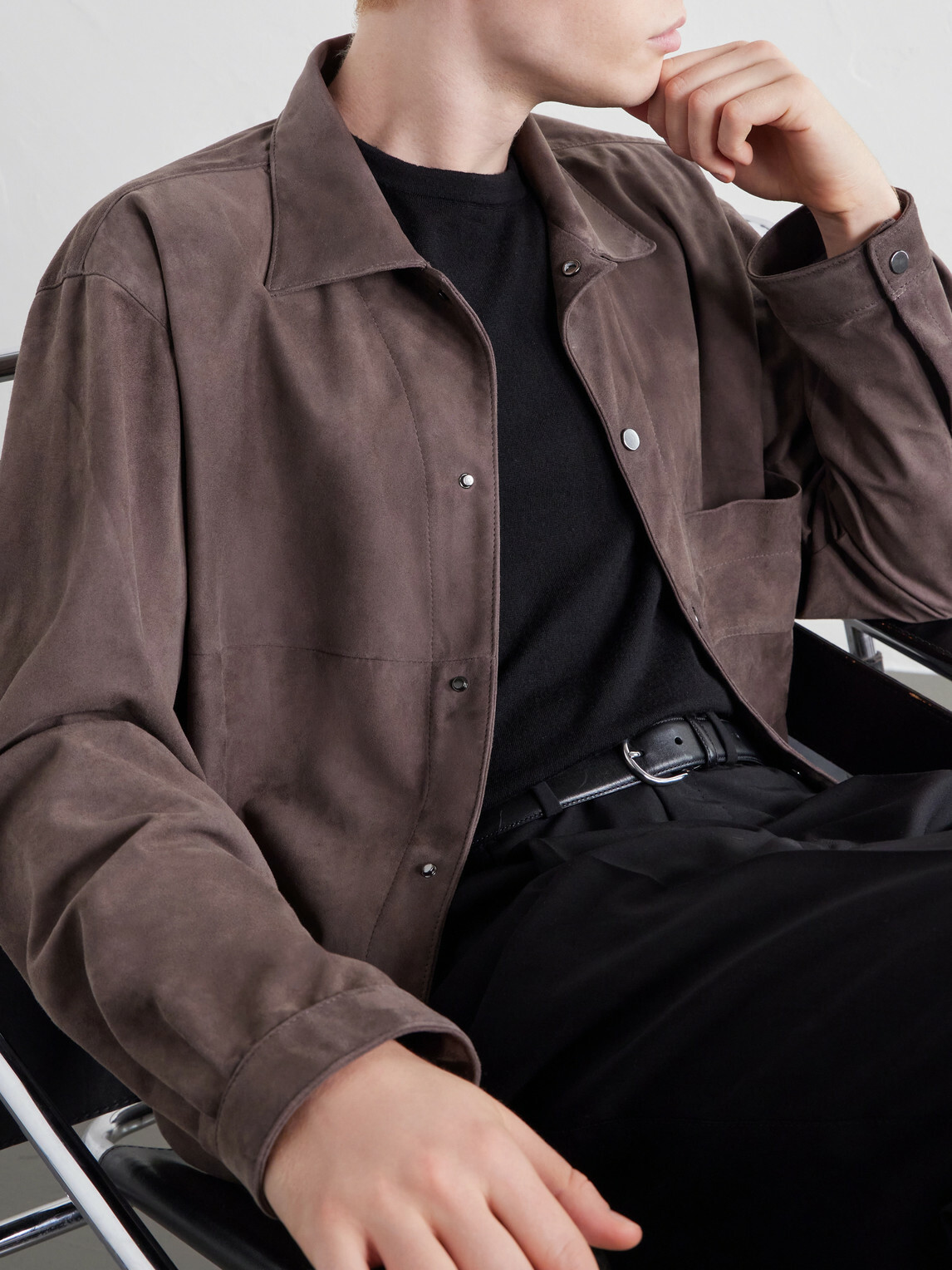 Stòffa - Wave Suede Jacket - Brown