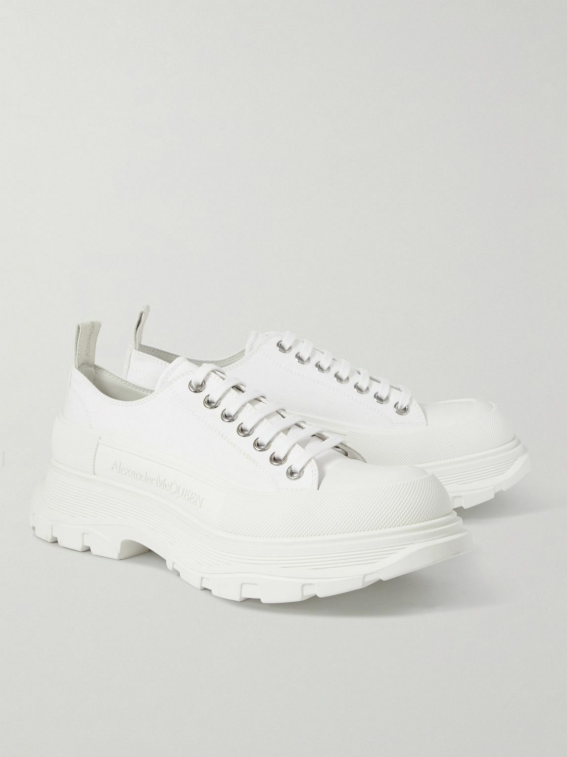 Alexander McQueen - Tread Slick Rubber-Trimmed Canvas Sneakers - White ...