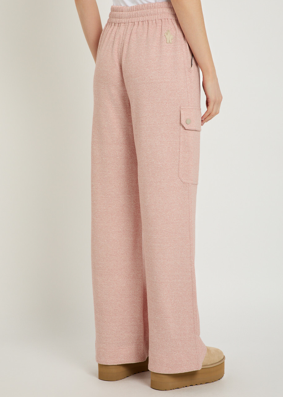 Moncler Logo-appliquéd Linen-blend Sweatpants Light Pink