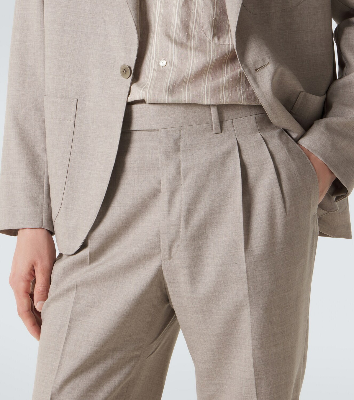 Stòffa Pleated wool wide-leg pants