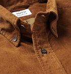 Aspesi - Slim-Fit Button-Down Collar Cotton-Corduroy Shirt - Men - Brown