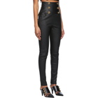 Balmain Black Leather High-Waisted Skinny Pants