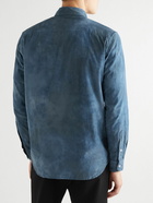 Altea - Button-Down Collar Garment-Dyed Cotton-Corduroy Shirt - Blue