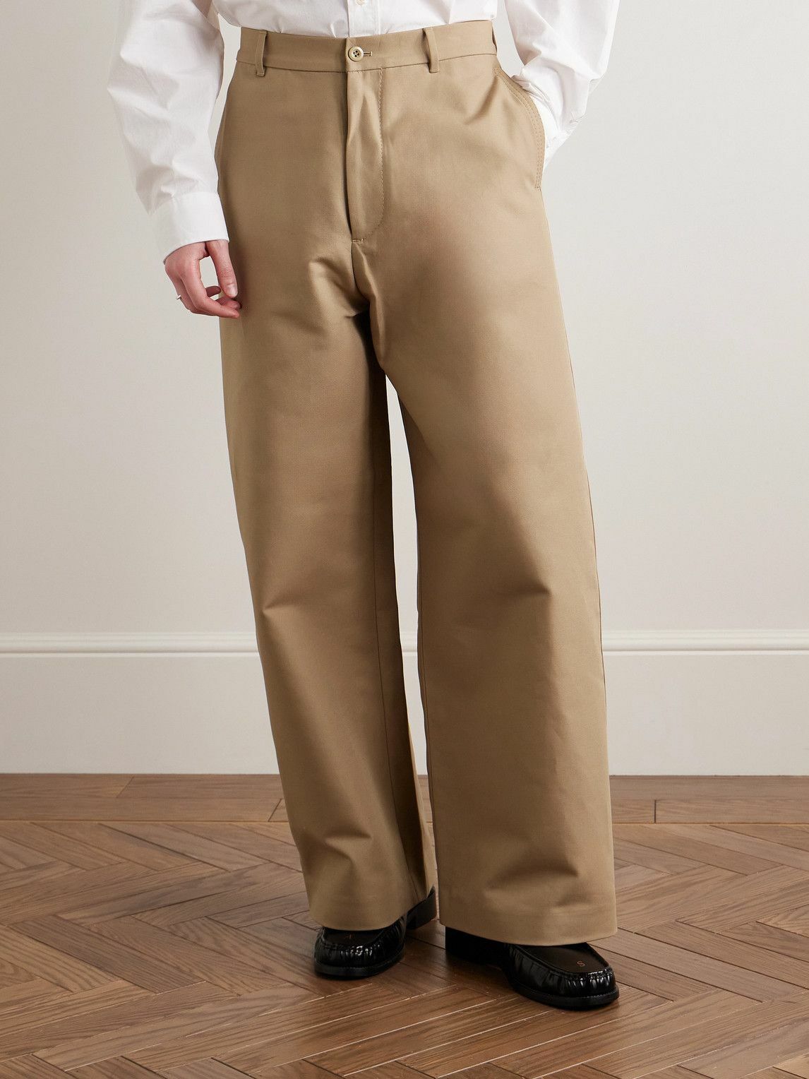 Acne Studios - Plass Wide-Leg Cotton Trousers - Neutrals