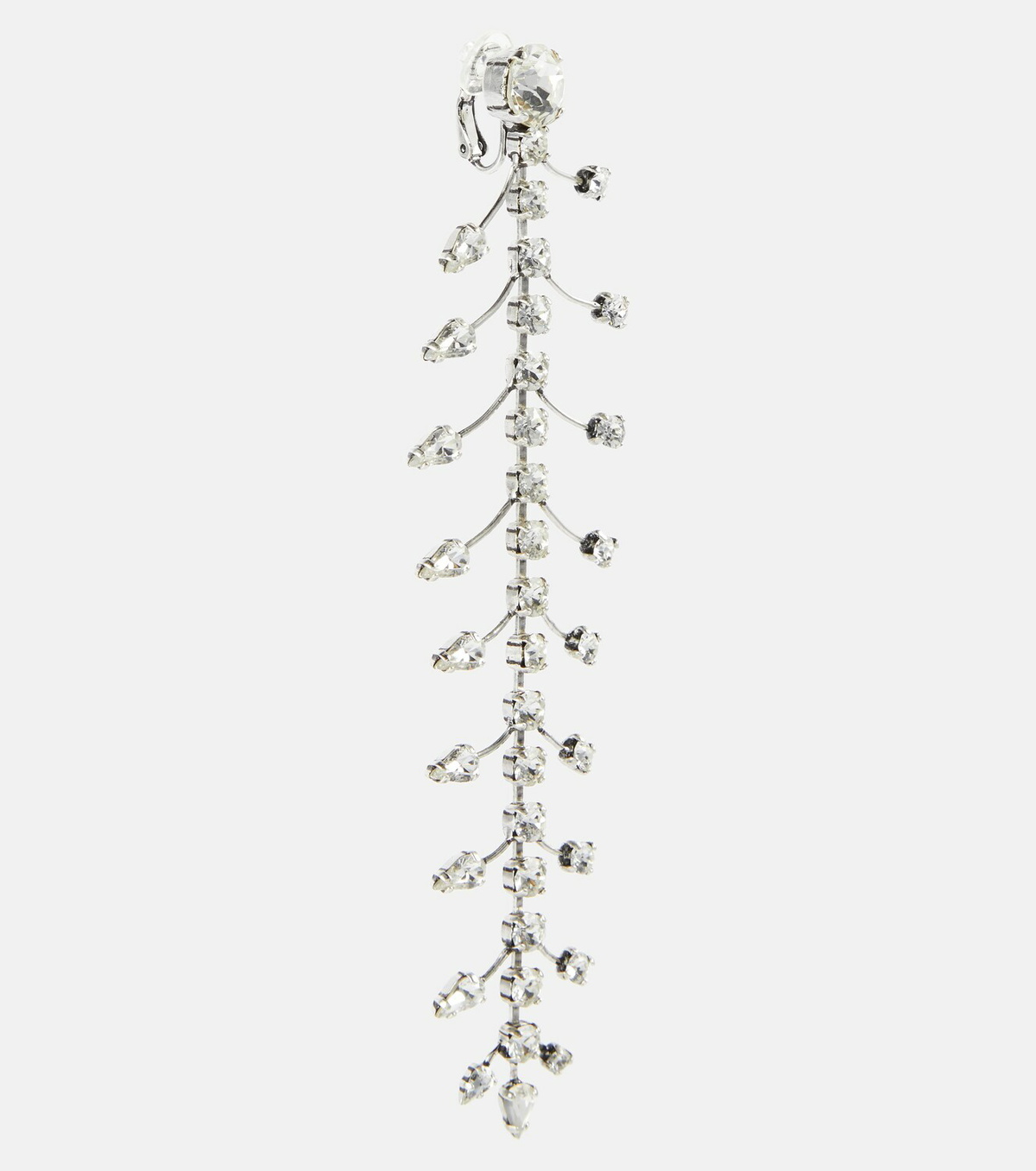 Saint Laurent - Fishbone rhinestone drop earrings Saint Laurent