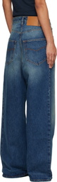 VETEMENTS Navy Washed Baggy Jeans