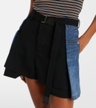 Sacai Paneled denim shorts