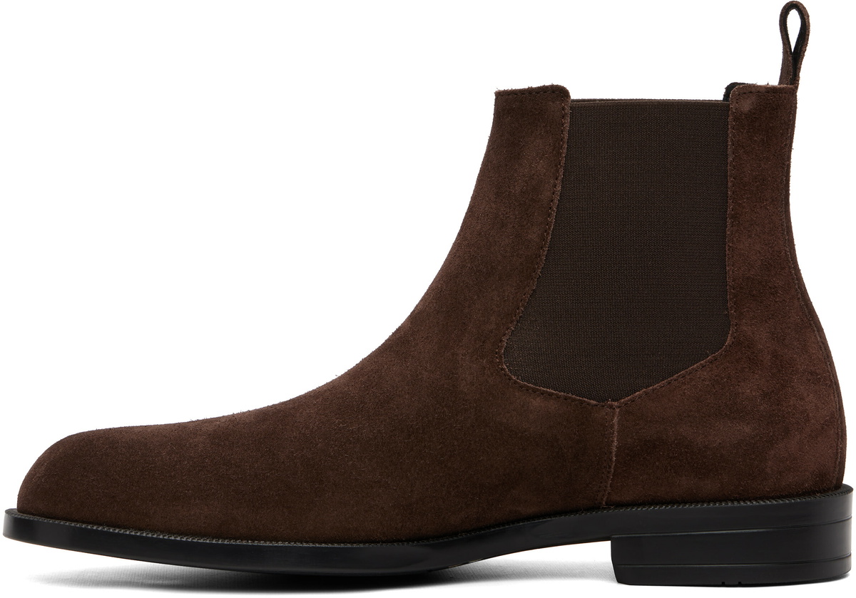 BOSS Brown Suede Elasticated Panels Chelsea Boots