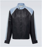 Wales Bonner Marvel colorblocked leather jacket