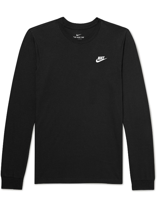 Photo: Nike - NSW Logo-Embroidered Cotton-Jersey T-Shirt - Black
