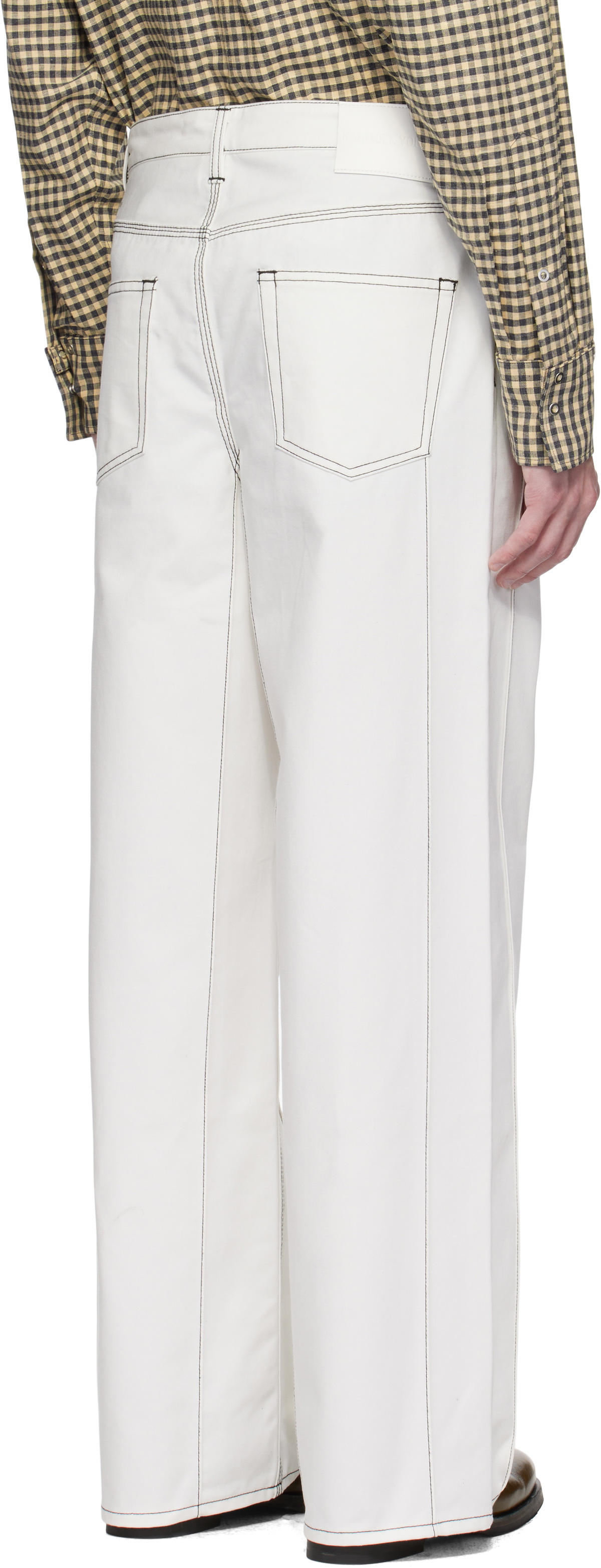 Karmuel Young White Cuboid Wide Jeans