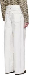 Karmuel Young White Cuboid Wide Jeans