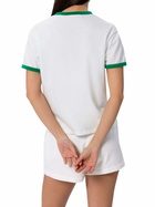 MC2 Saint Barth Woman Cotton Terry Crewneck T-shirt Priscilla With Piping | Australian Brand Special Edition