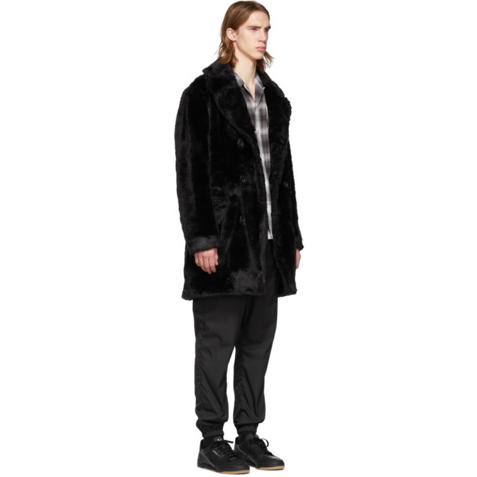 Wacko Maria Black Faux-Fur Coat Wacko Maria