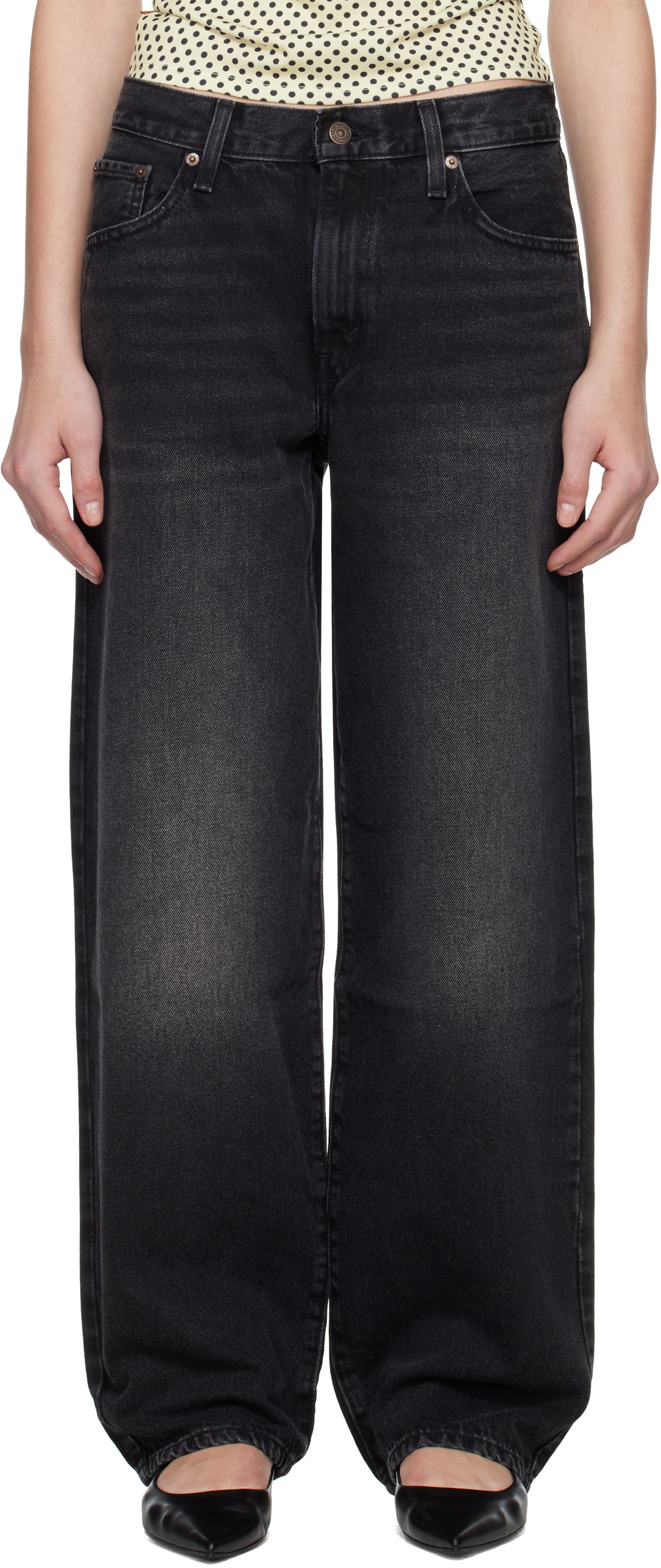 Levi's Black Baggy Dad Jeans