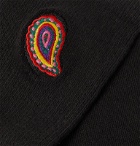 Noah - Embroidered Stretch Cotton-Blend Socks - Black