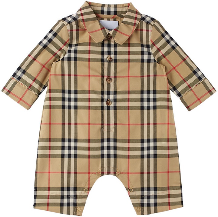 Photo: Burberry Baby Beige Check Jumpsuit