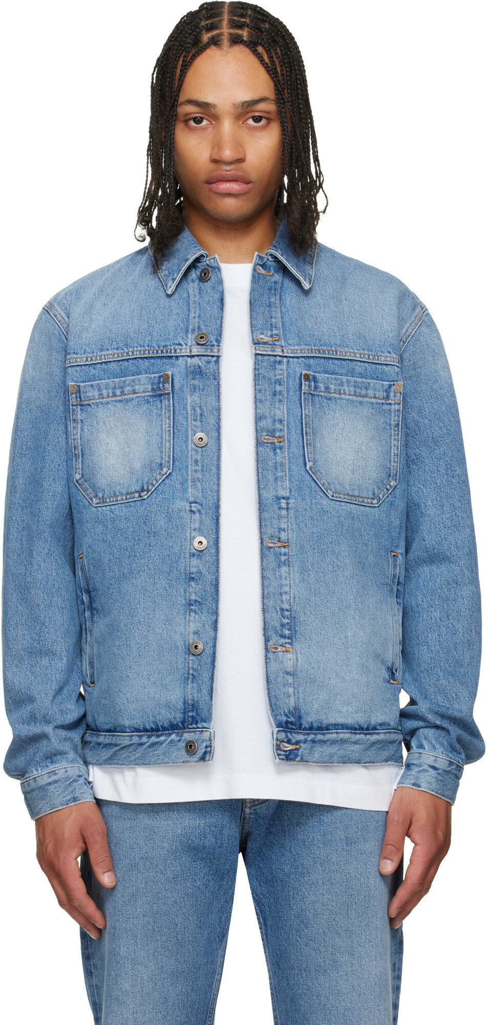 Off-White Blue Half Arrow Denim Skate Jacket