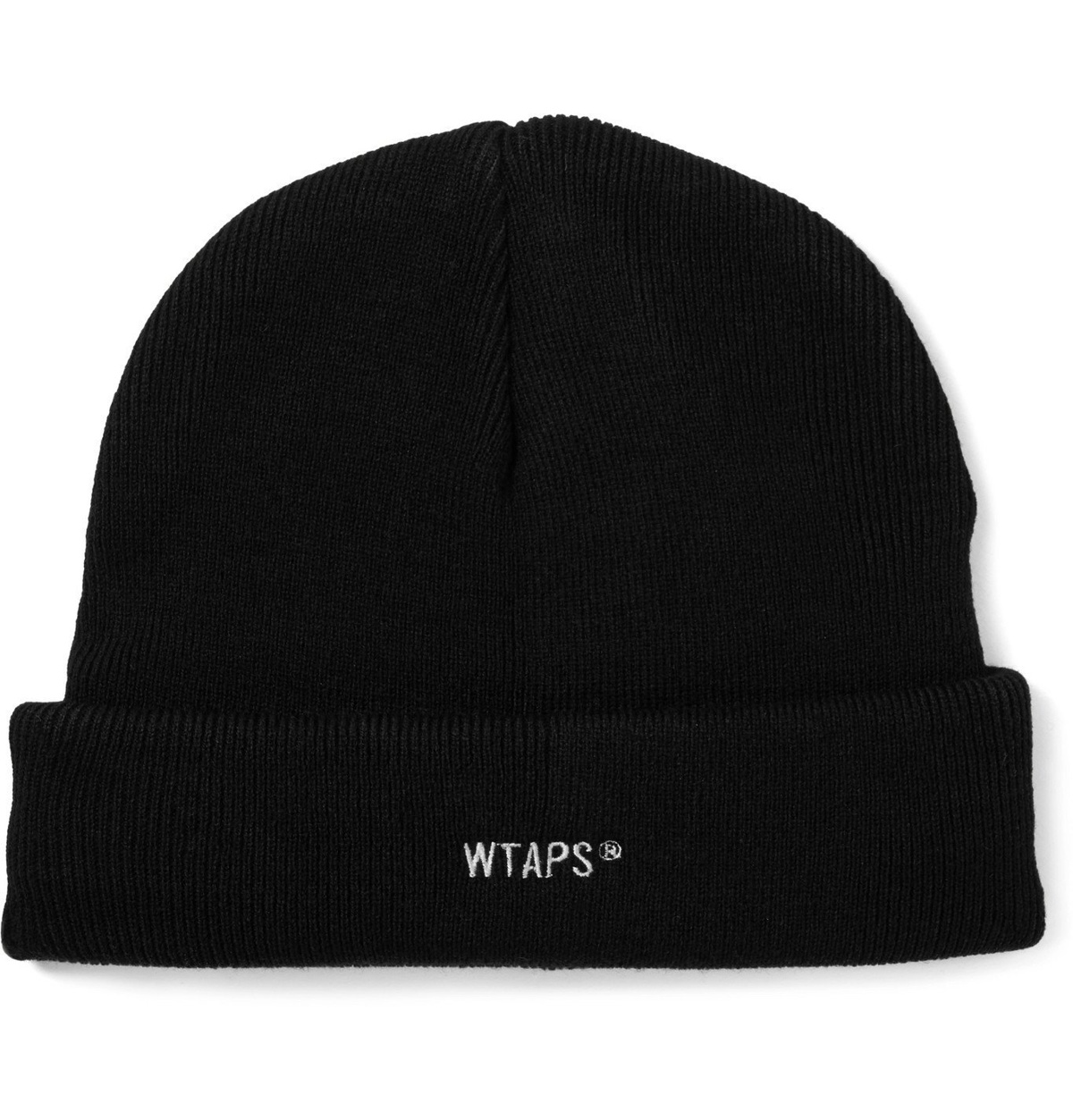 WTAPS - Logo-Embroidered Ribbed-Knit Beanie - Black WTAPS