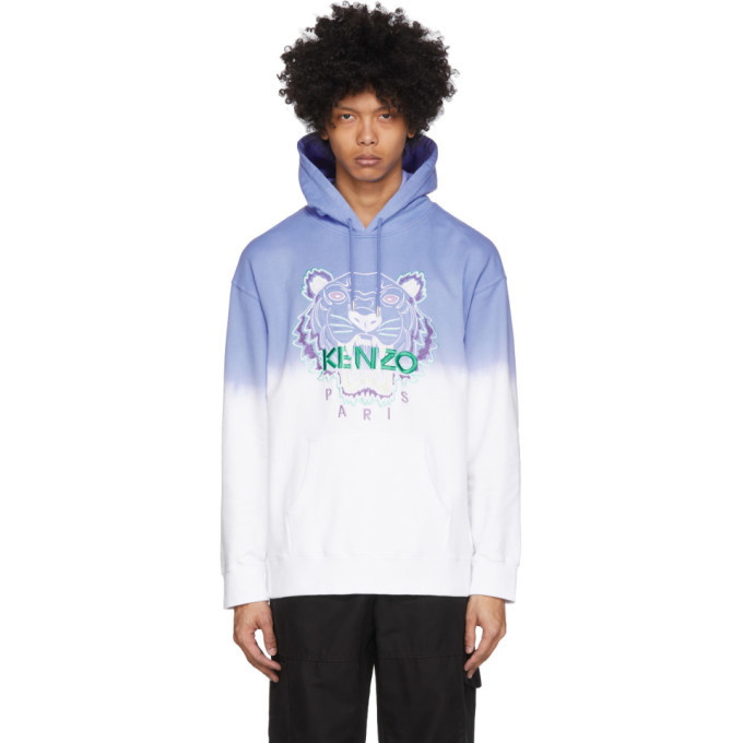 Photo: Kenzo Blue and White Gradient Tiger Hoodie