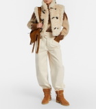 Aquazzura Megeve shearling-trimmed suede ankle boots