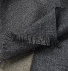 Loro Piana - Fringed Two-Tone Cashmere and Silk-Blend Scarf - Gray