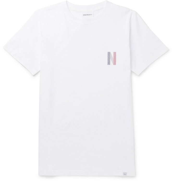 Photo: Norse Projects - Niels Logo-Print Cotton-Jersey T-Shirt - Men - White