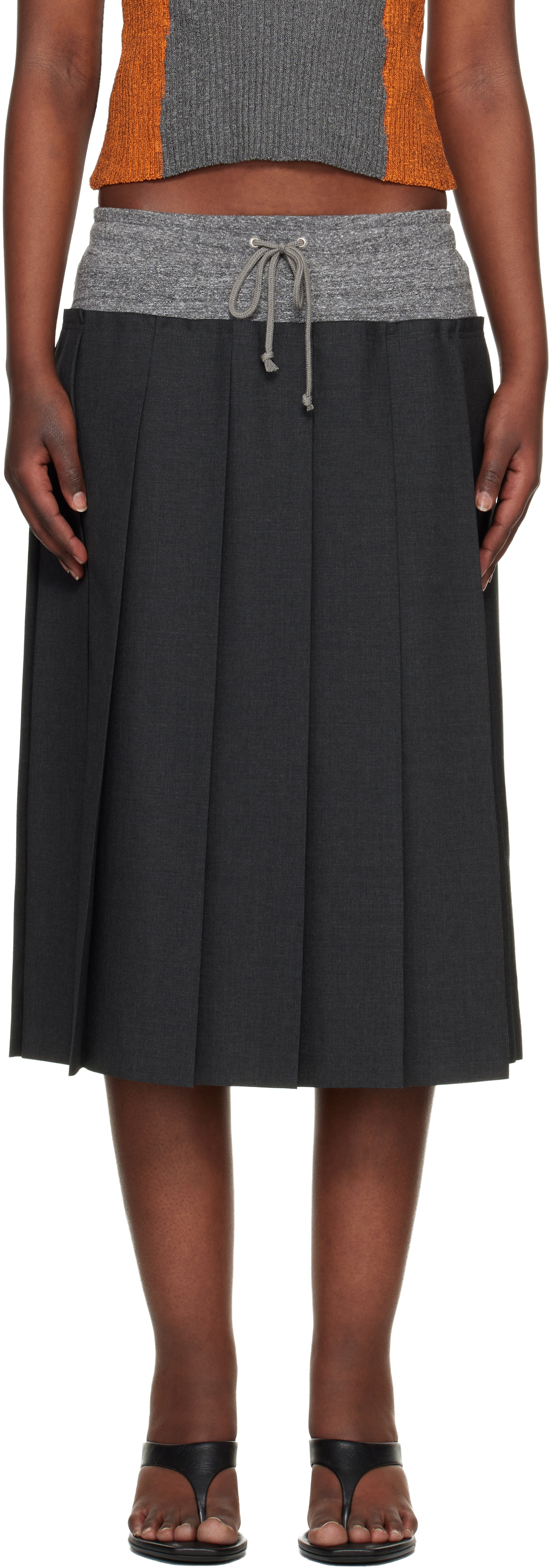 UNDERCOVER Gray UP1F1603-2 Midi Skirt