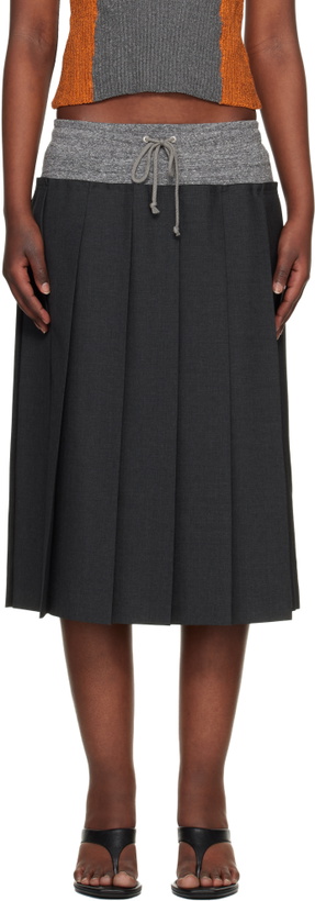 Photo: UNDERCOVER Gray UP1F1603-2 Midi Skirt